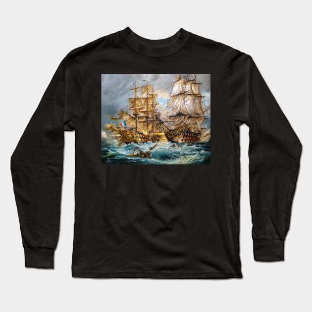 BATTLE OF TRAFALGAR Long Sleeve T-Shirt by RobertArt